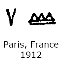 triangles, lines, letter v